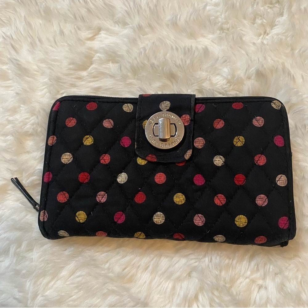 Vera Bradley Polkadots Black Wallet